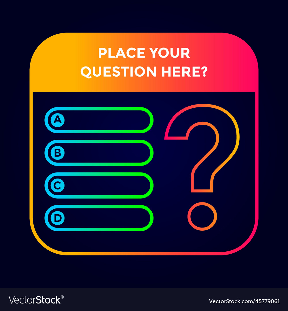 Quiz Template Background This Design Royalty Free Vector