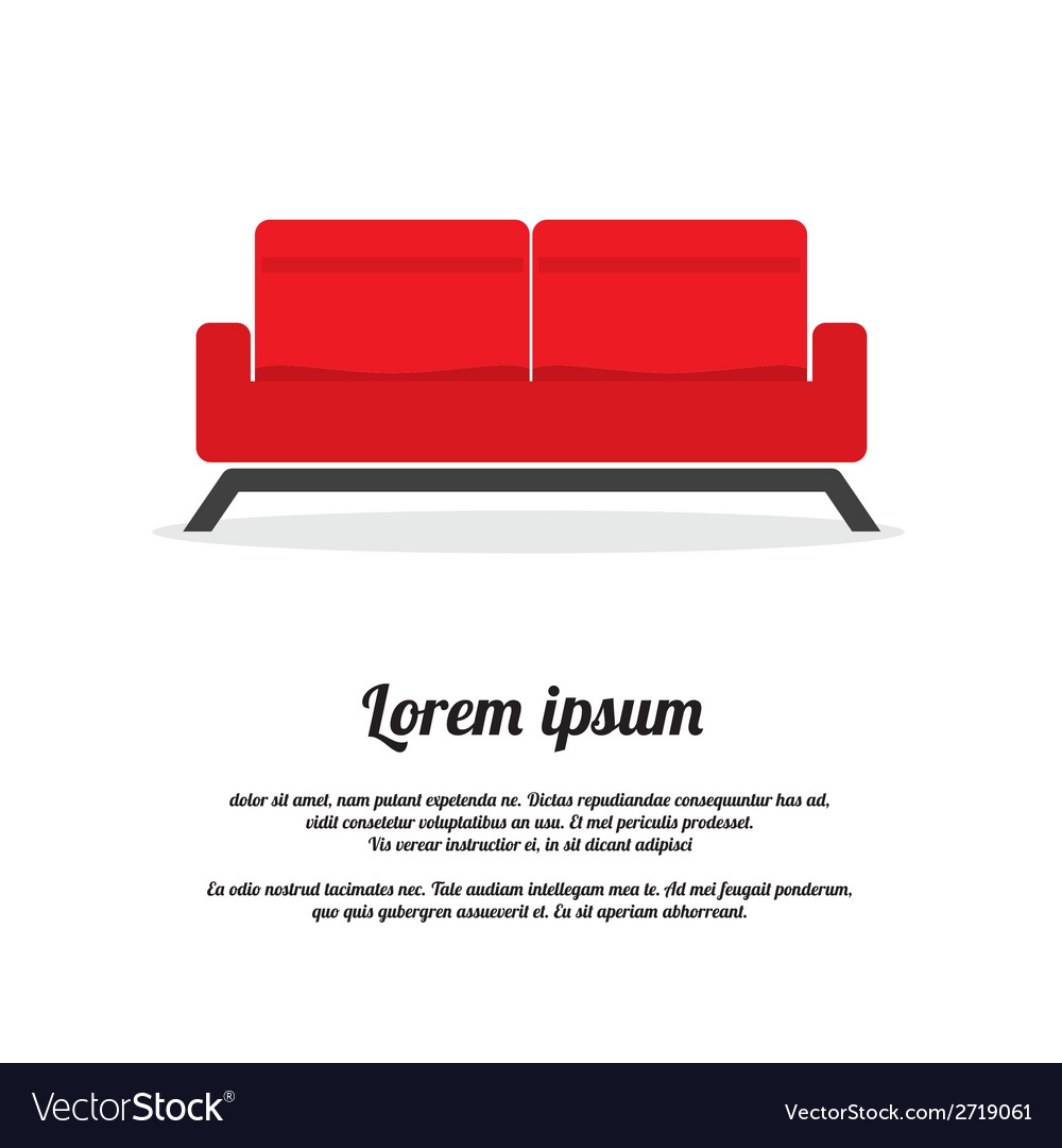 Red Two Seat Sofa Royalty Free Vector Image Vectorstock Red Two Seat Sofa Vector Image