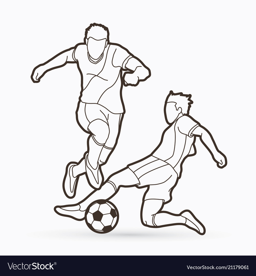 Two soccer players Royalty Free Vector Image - VectorStock