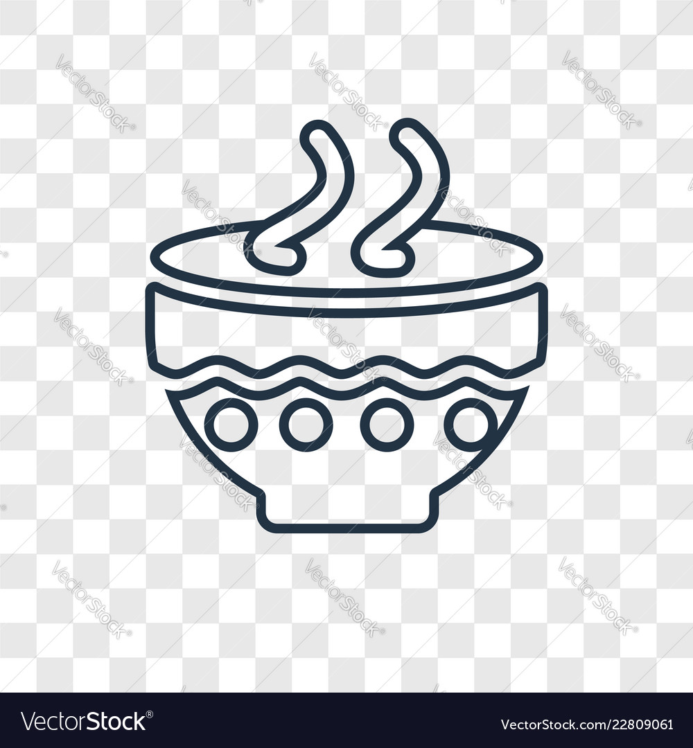 Soup concept linear icon isolated on transparent