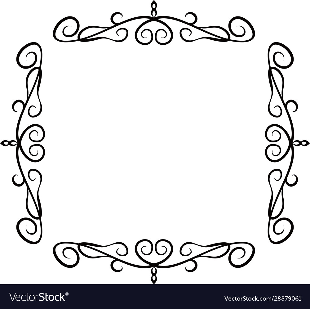 Square antique pattern frame Royalty Free Vector Image