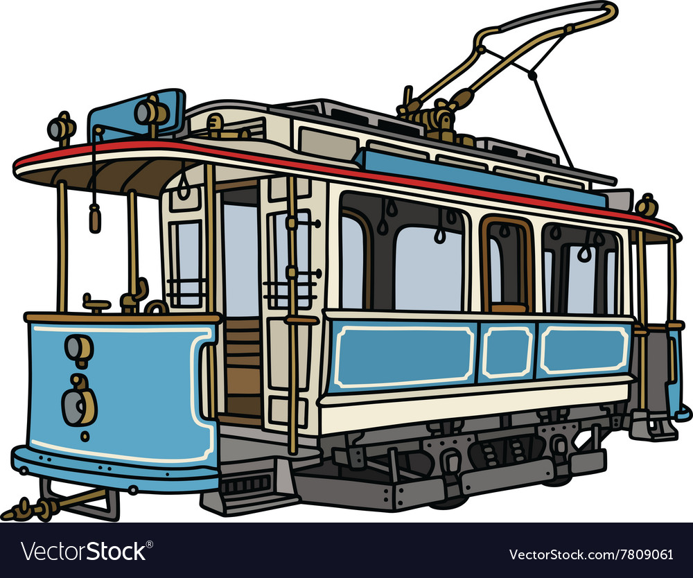 Vintage blue tramway