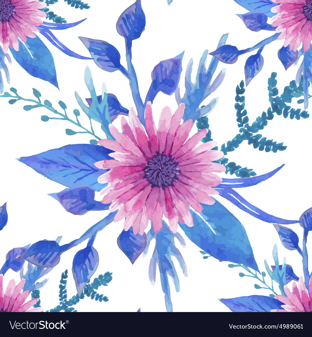 Watercolor seamless floral pattern