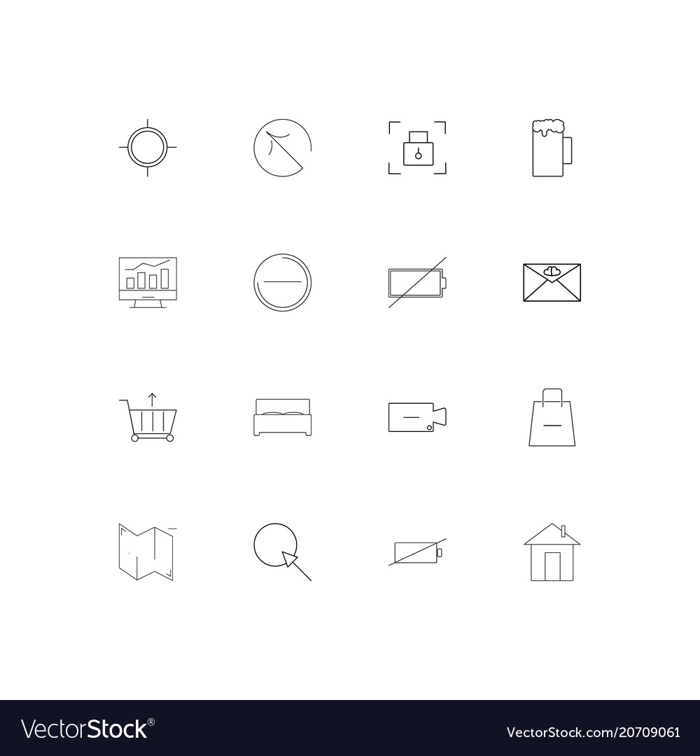 Web applications simple linear icons set outlined