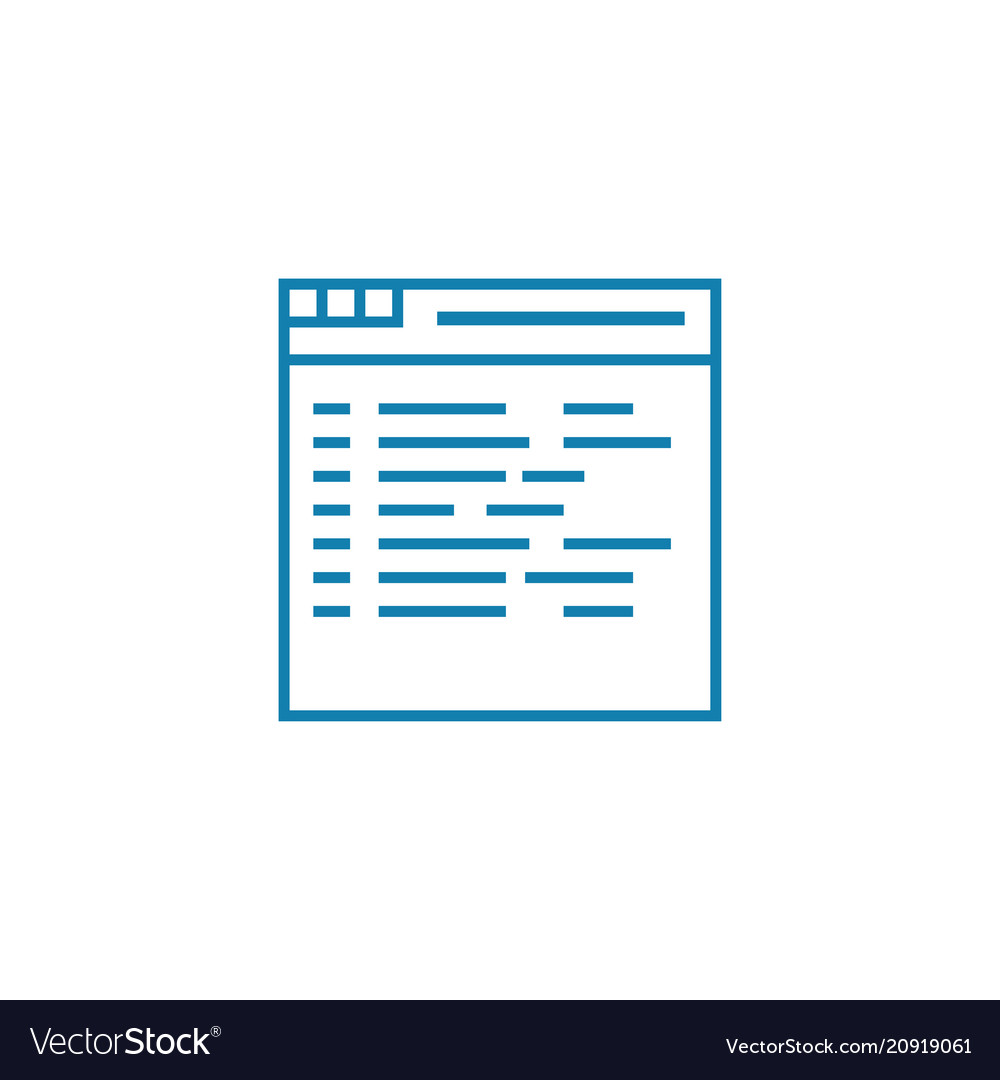 Website content linear icon concept vector image Website content linear icon concept