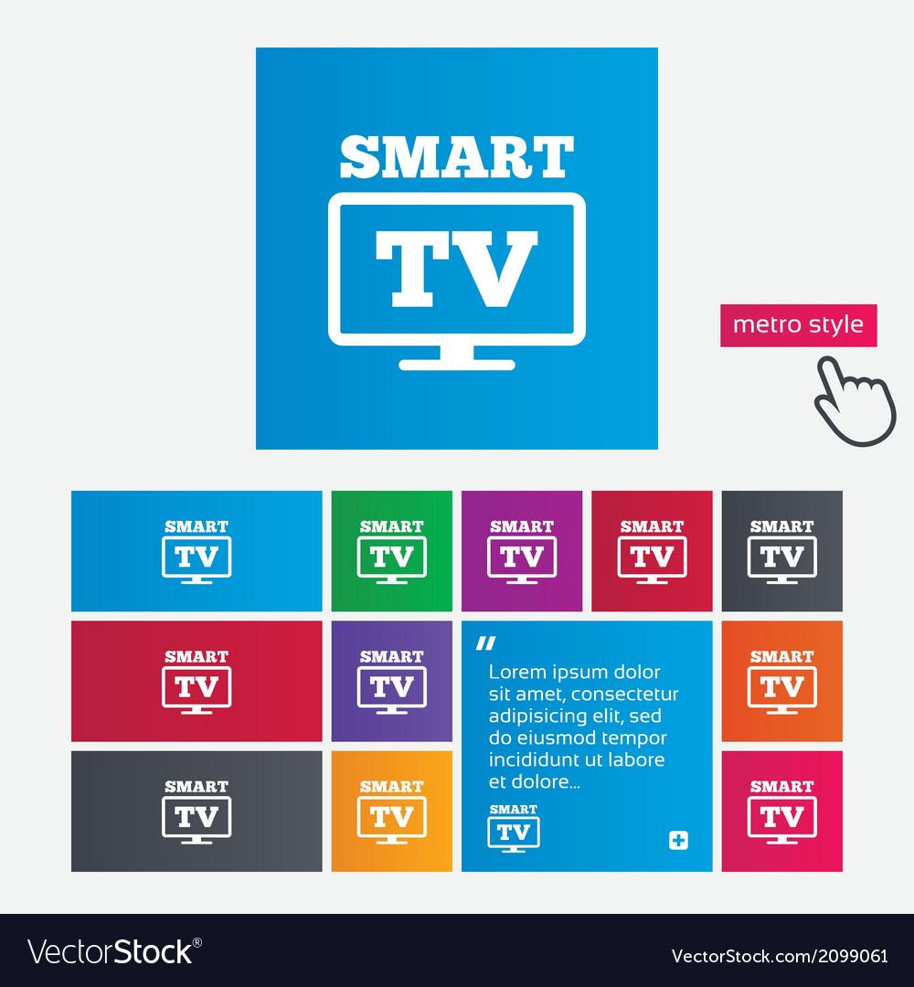 Widescreen smart tv sign icon television set