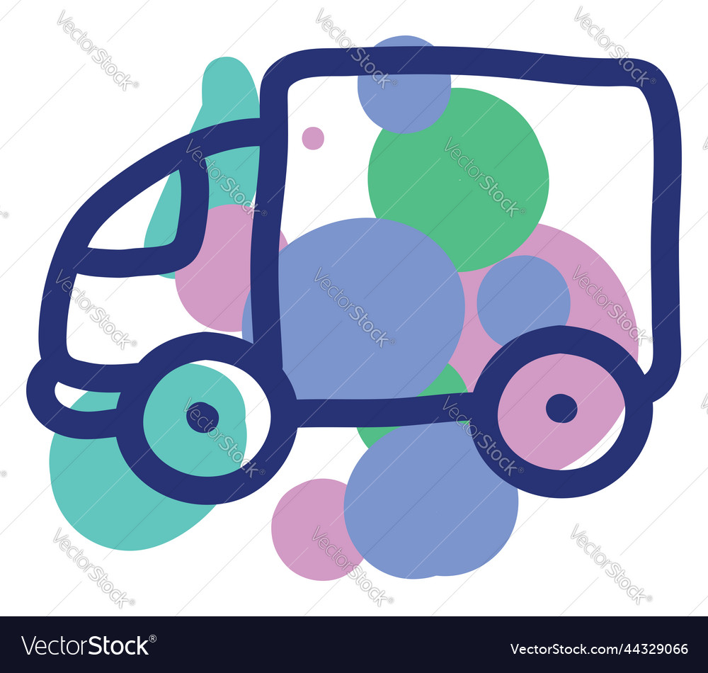 Colorful truck toy on a white background