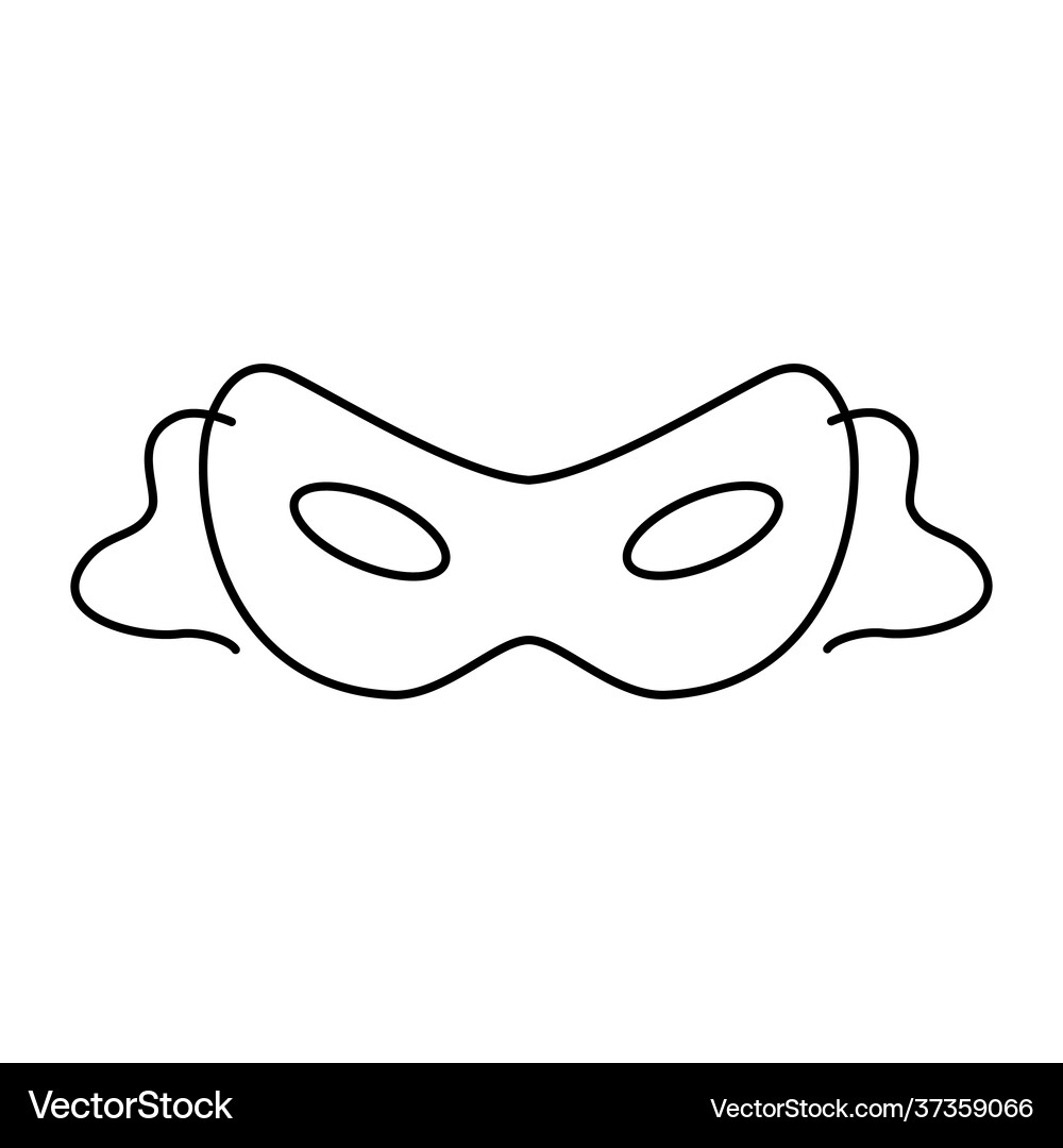 Eye mask outline icon isolated on white Royalty Free Vector