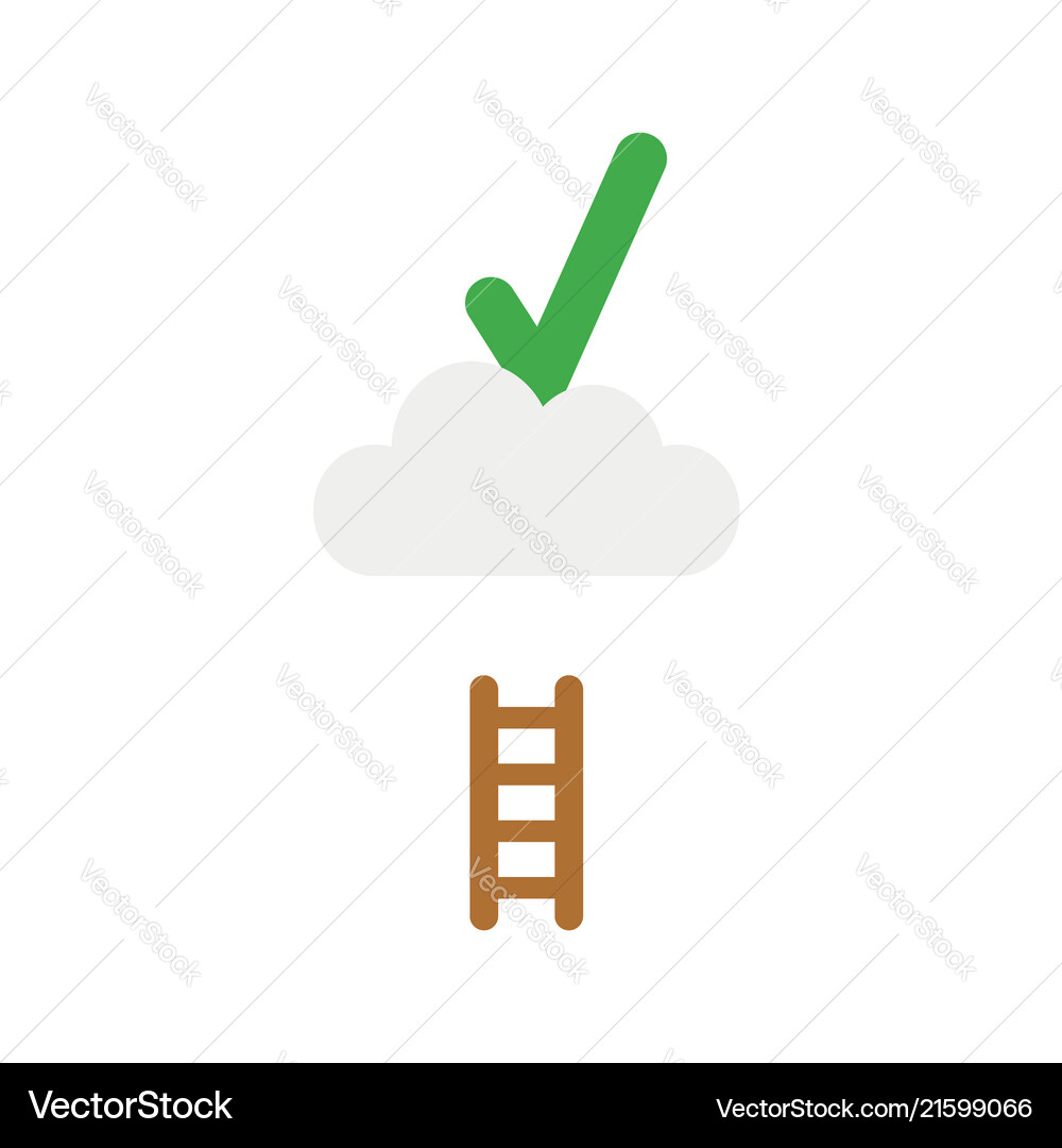 Flat design concept check mark on cloud Royalty Free Vector