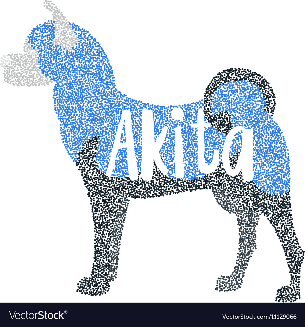 Form of round particles akita breed dog