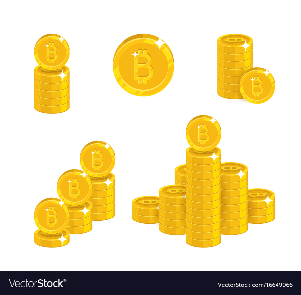 Gold Bitcoin Piles Set