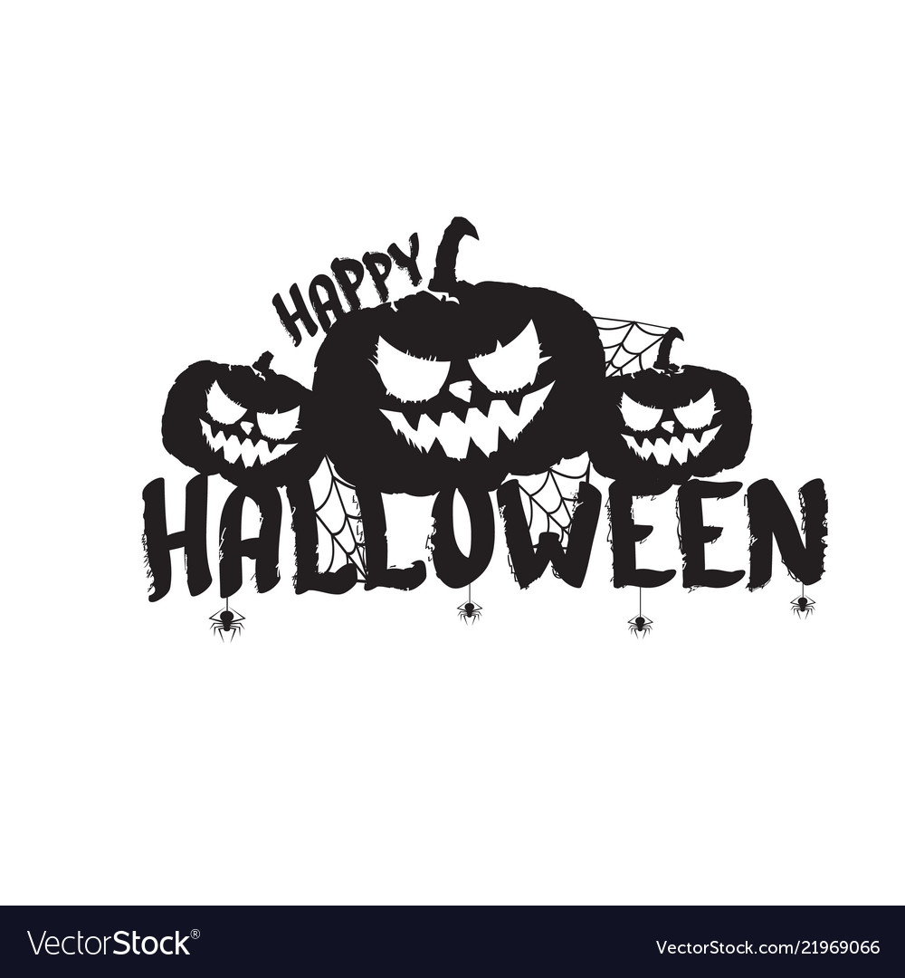 Download Happy halloween text banner or label Royalty Free Vector