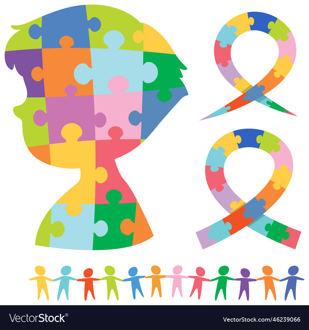 Jigsaw puzzle colourful in different forms vector image Jigsaw puzzle colourful in different forms