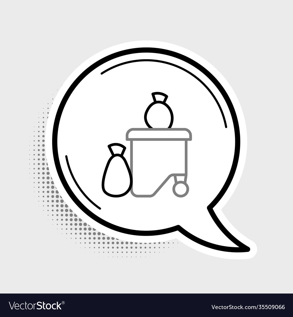 Line dumpsters being full with garbage icon vector image Line dumpsters being full with garbage icon