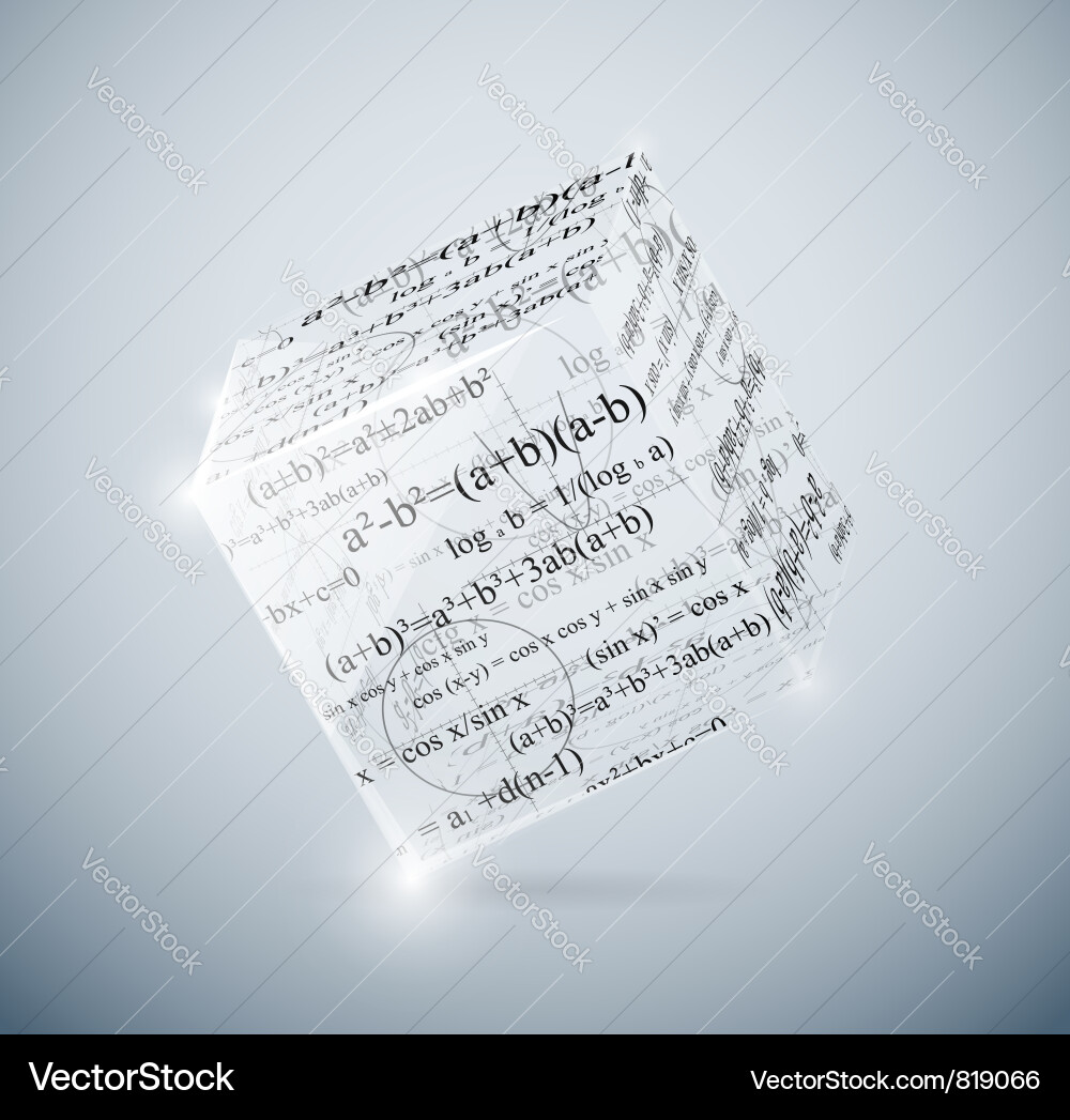 Mathematical cube Royalty Free Vector Image - VectorStock