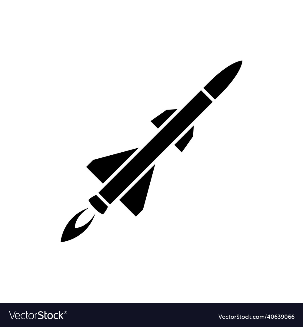 Missile Gun Or Ballistic Rocket With Booster Vector Image