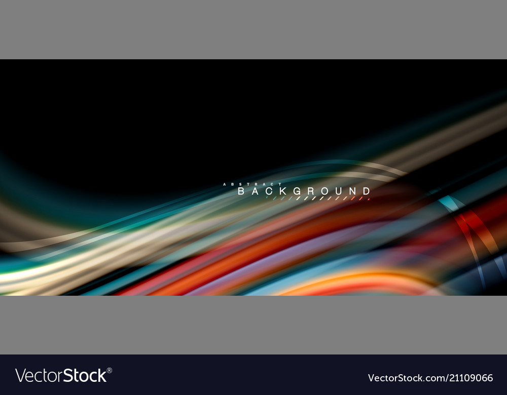 Multicolored wave lines on black background design vector image Multicolored wave lines on black background design