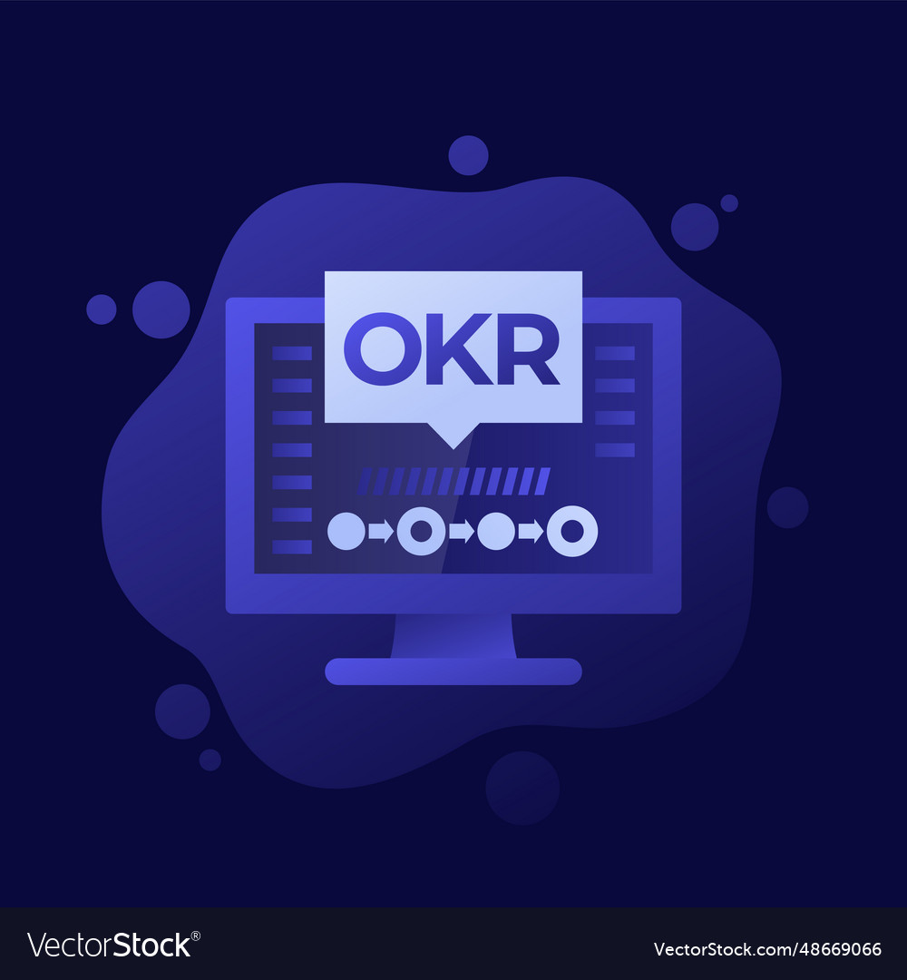 Okr icon with a computer design