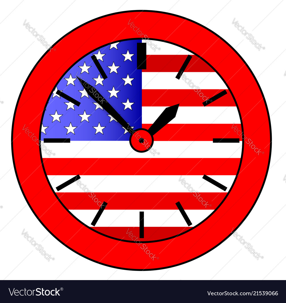 Old glory clock Royalty Free Vector Image - VectorStock