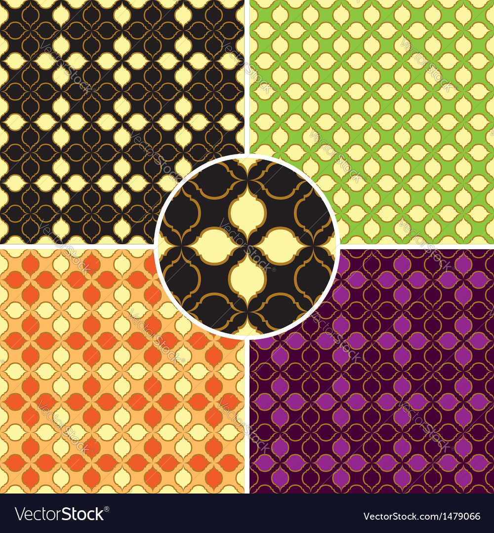Set of four retro seamless patterns