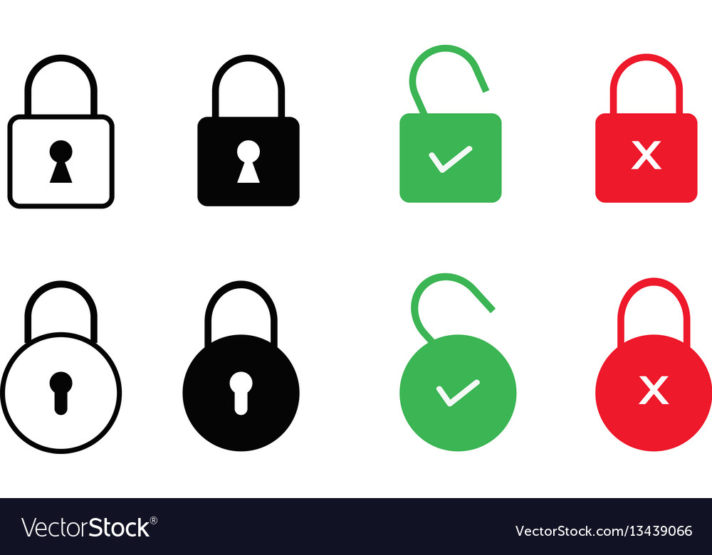 Set of lock icons isolated on white background Vector Image