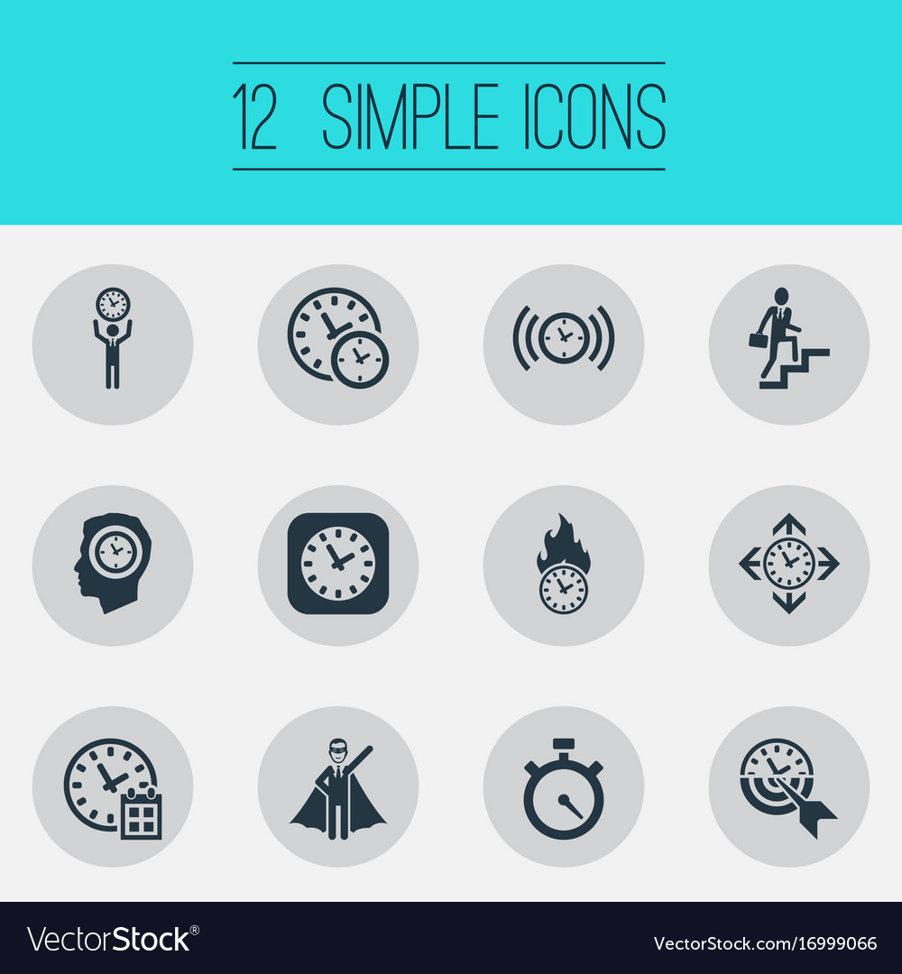 Set of simple management icons