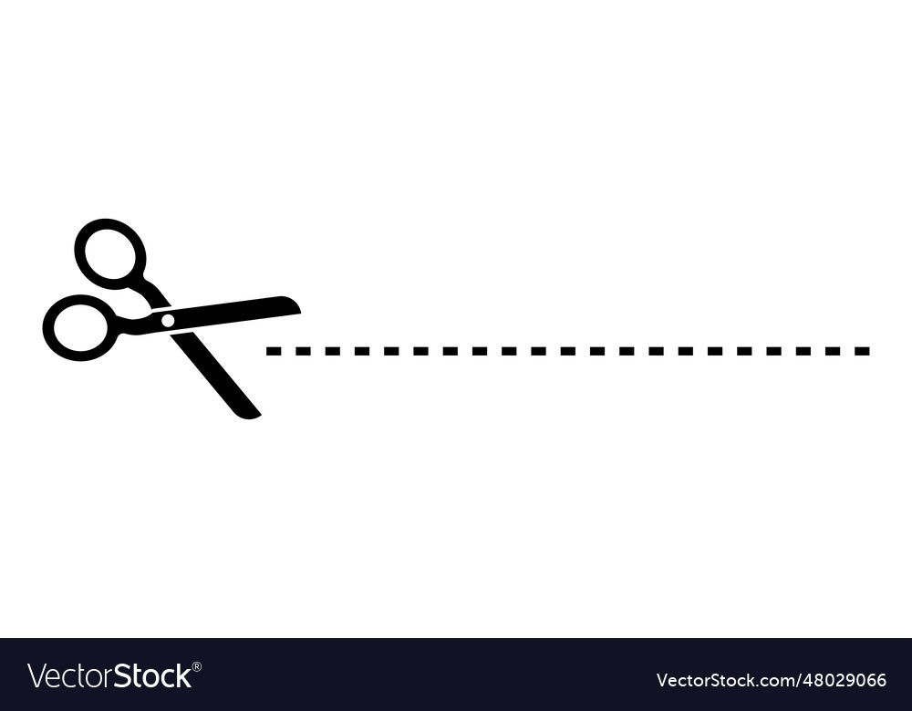 Shear mark scissor with dot line dotted outline