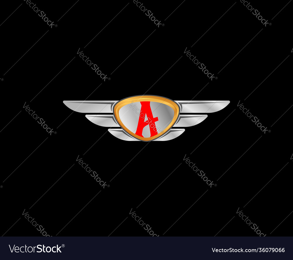 Vintage shield with letter automotive logo