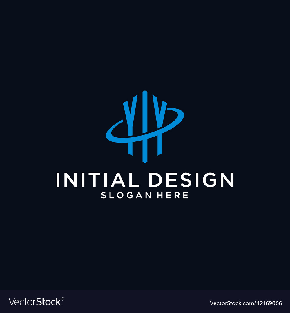 Yy initial monogram logo with hexagonal shape Vector Image Yy initial monogram logo with hexagonal shape