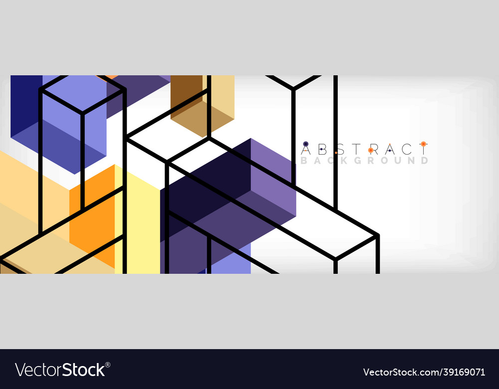 Abstract background 3d cubes cubic elements vector image Abstract background 3d cubes cubic elements