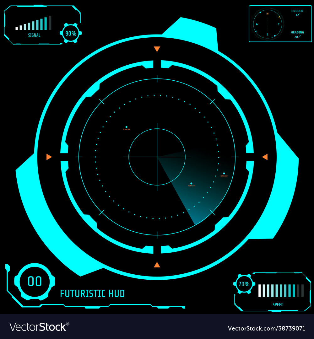 Abstract radar screen futuristic user interface