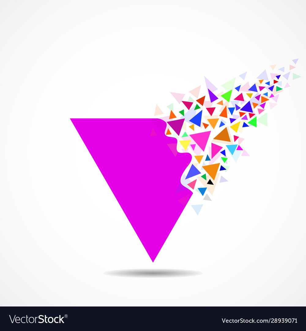 Abstract triangle with explosion on small