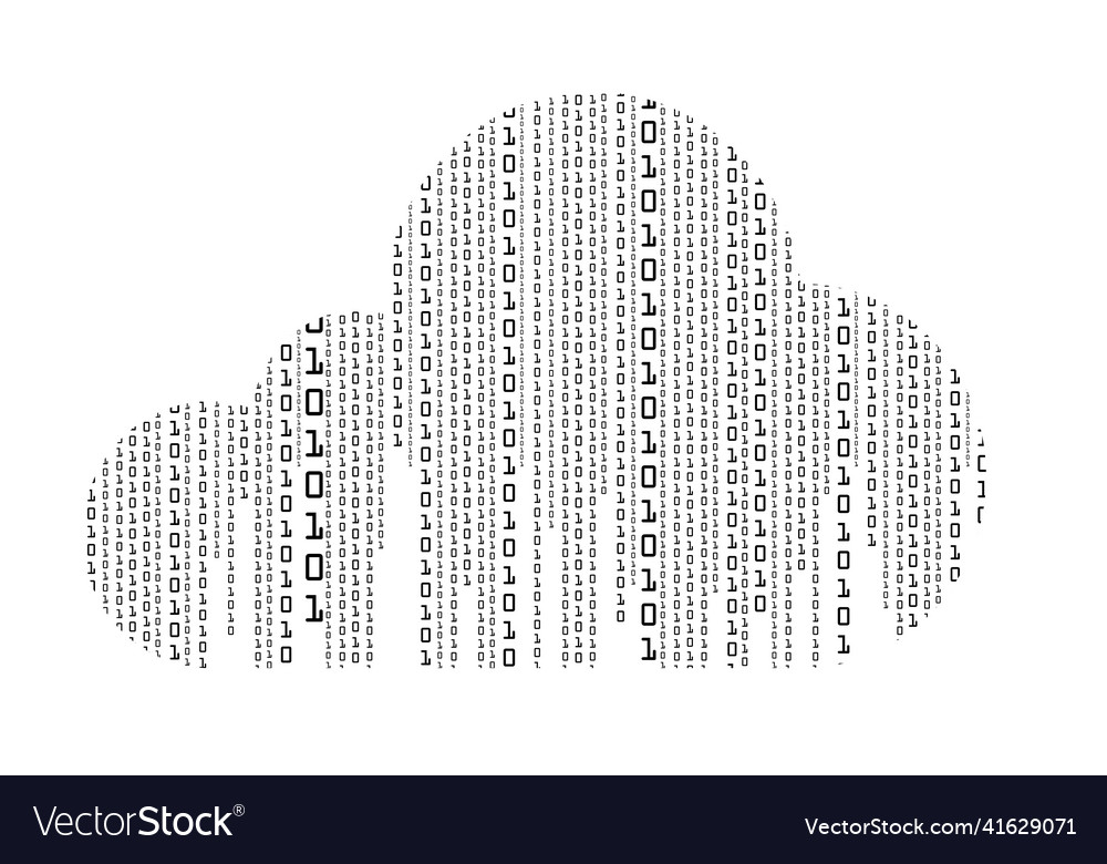 Hintergrund des Binärcodes in Form einer Cloud vector image Hintergrund des Binärcodes in Form einer Cloud