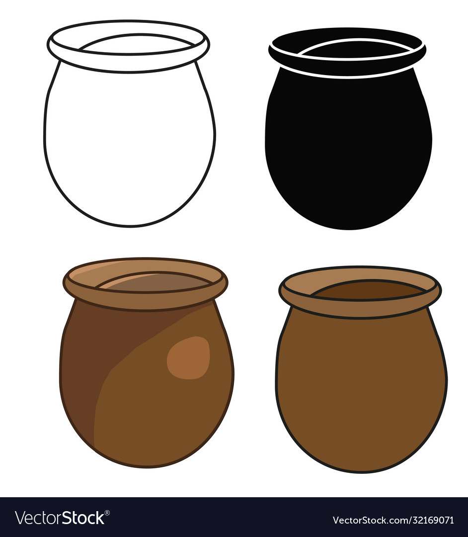 Clay pot brown Royalty Free Vector Image VectorStock