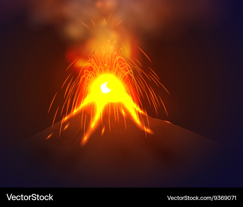 Eruption Volcano Royalty Free Vector Image Vectorstock