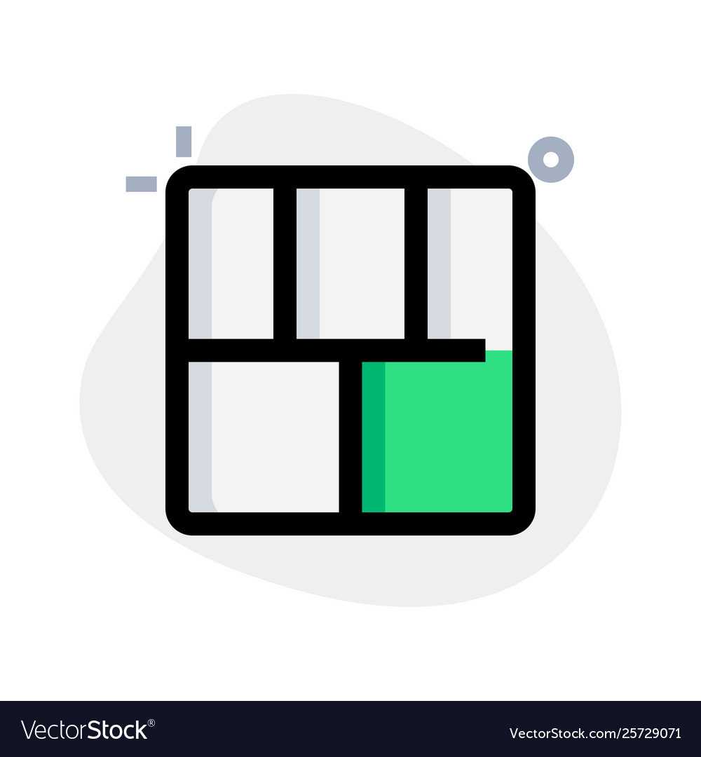Five section frame column grid panel layout