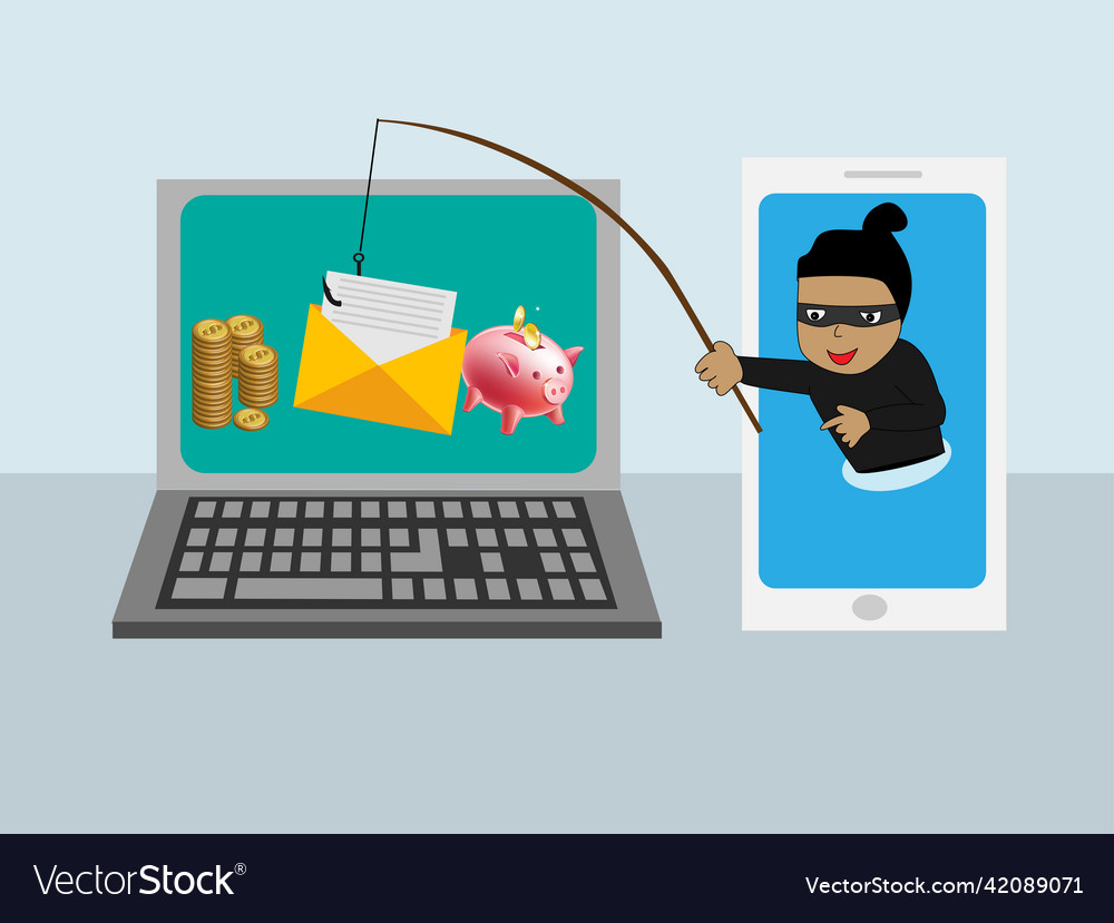 Hackers use smartphones to break into computer vector image Hackers use smartphones to break into computer