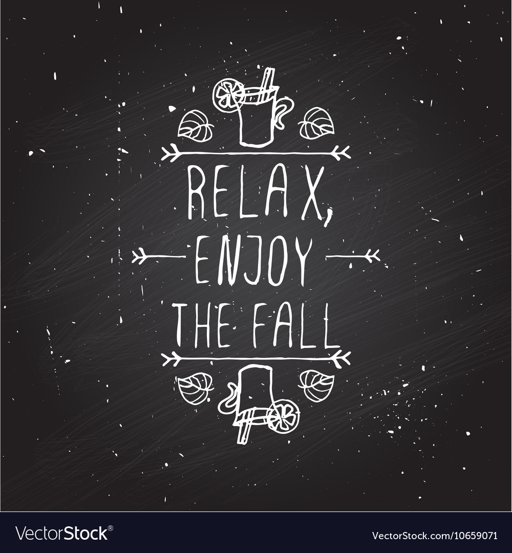 Handdrawn autumn element with text