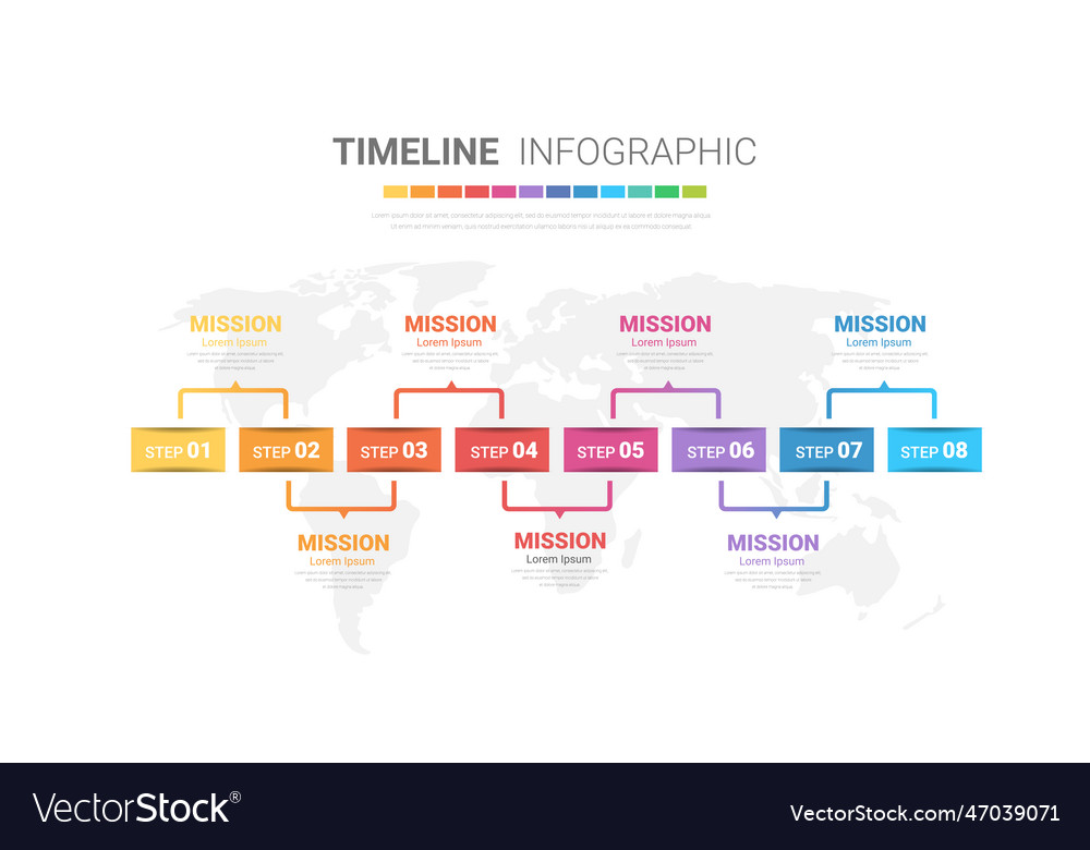 Infographic design template with numbers 8 option