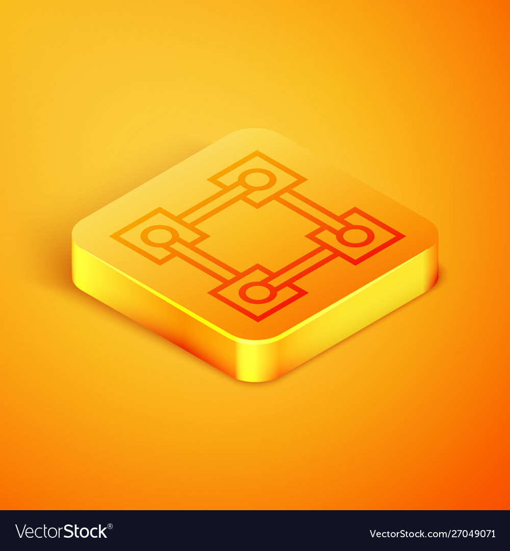 Isometric line blockchain technology icon isolated vector image Isometric line blockchain technology icon isolated