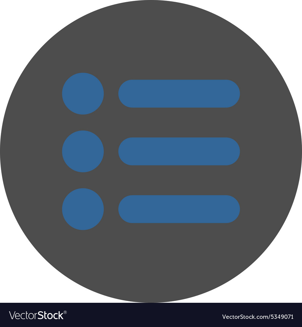 Items flat cobalt and gray colors round button