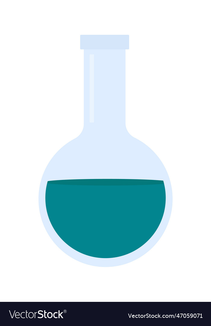 Laboratory flask with liquid