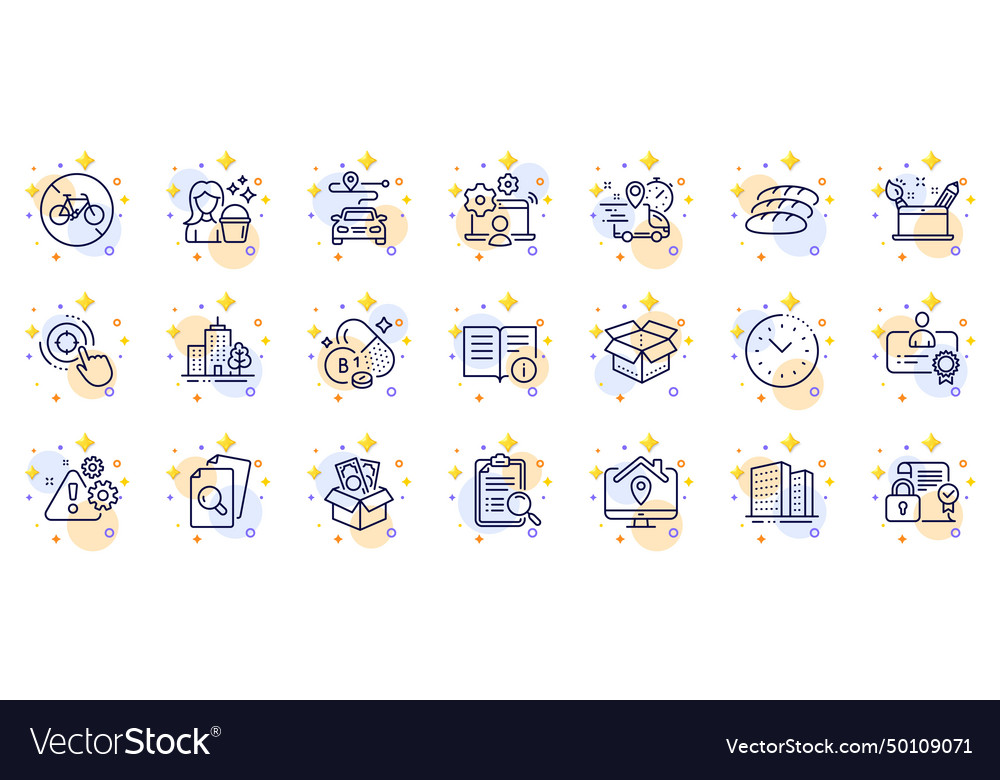 Outline set of search analysis journey and seo vector image Outline set of search analysis journey and seo