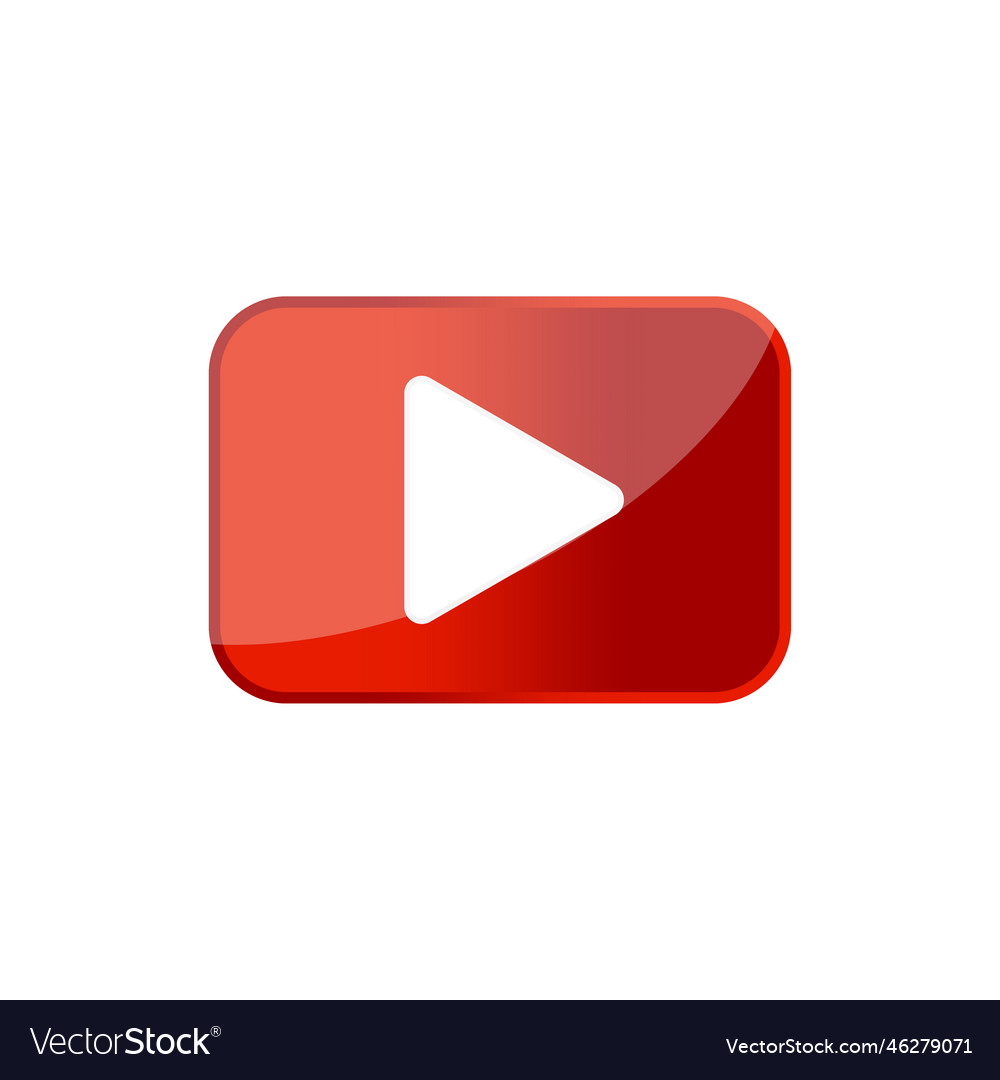 Red play button internet technologies Vector Image Red play button internet technologies
