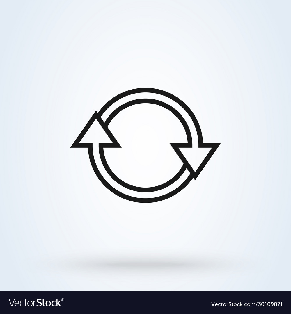 Refresh and circle symbol line art simple modern
