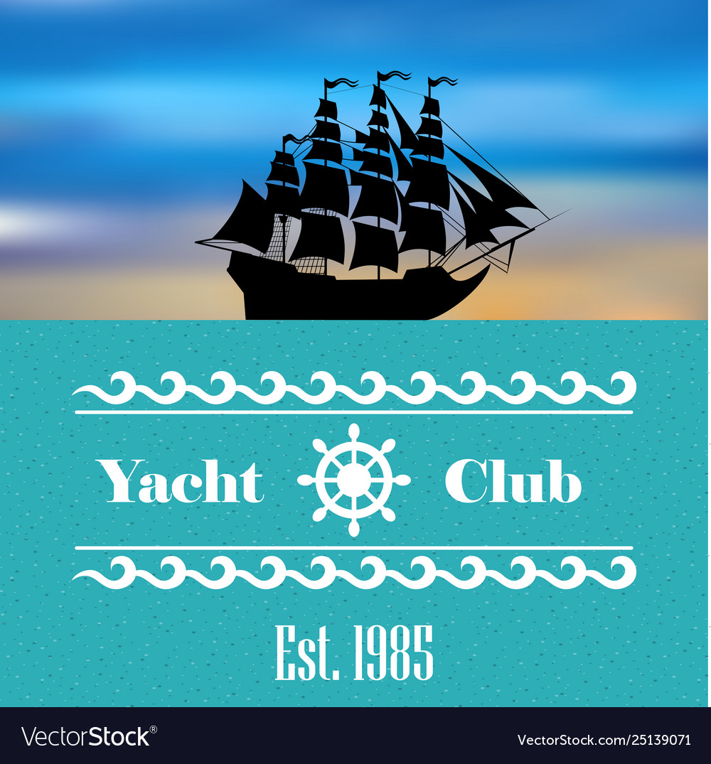 Sailboat logo for yacht club or marina