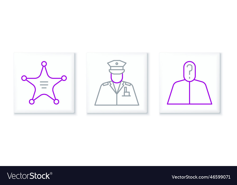 Set line anonymous with question mark hexagram vector image Set line anonymous with question mark hexagram