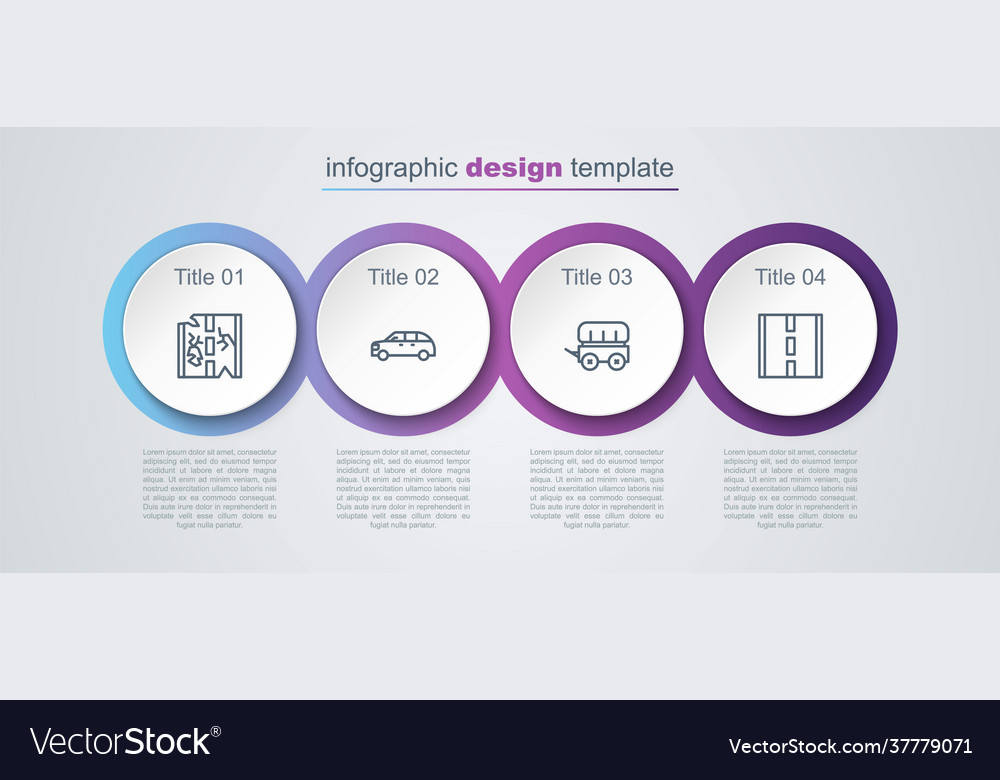 Set line broken road hatchback car wild west vector image Set line broken road hatchback car wild west