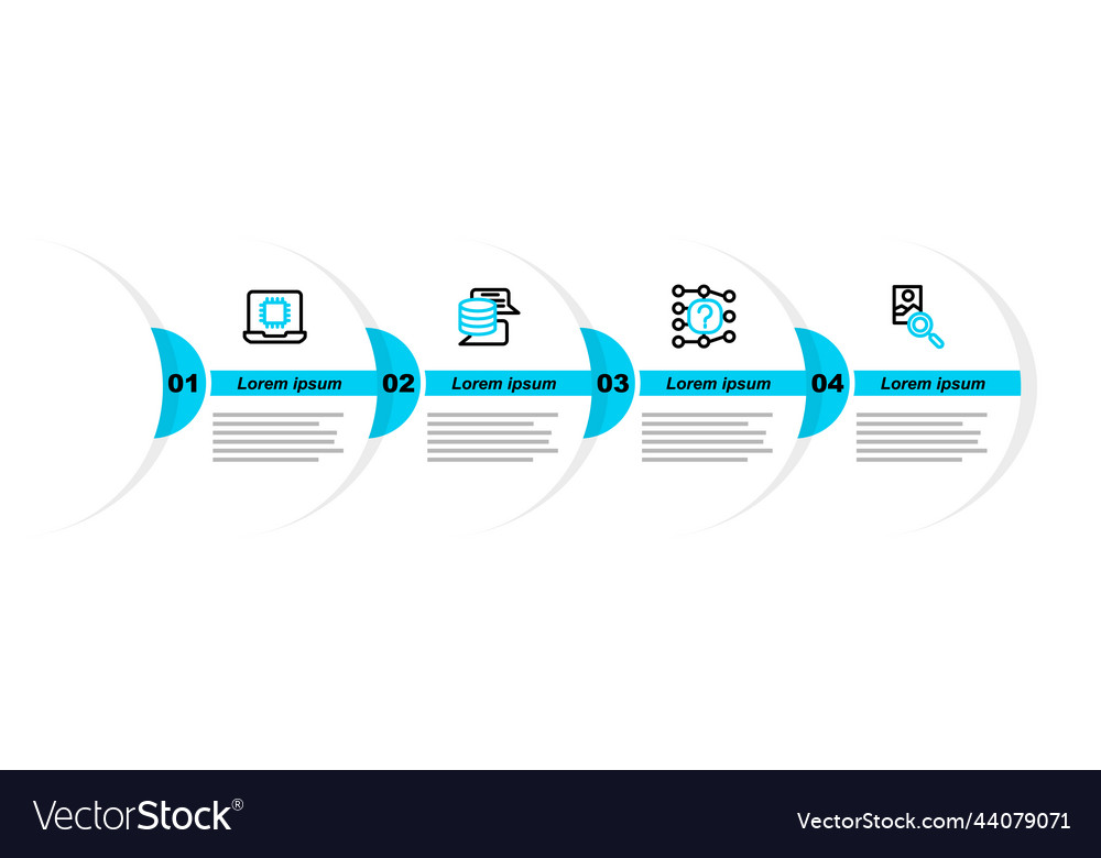 Set line photo retouching neural network server vector image Set line photo retouching neural network server
