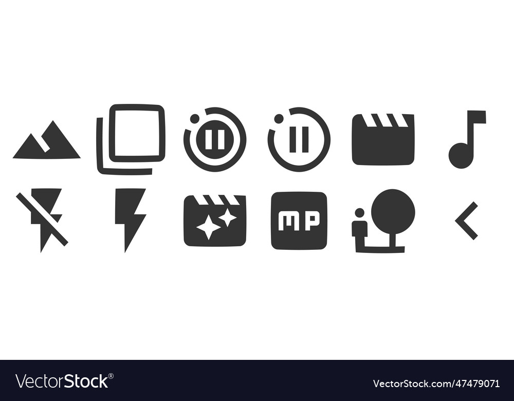 Set of 12 icons image line collection Vector Image Set of 12 icons image line collection